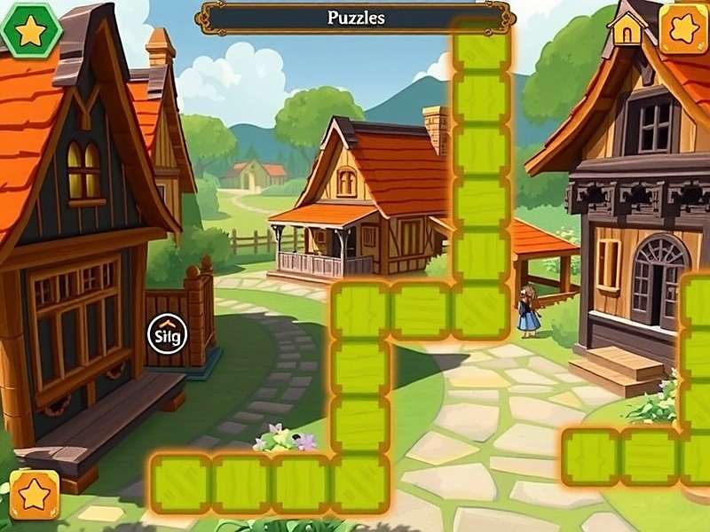 Ginger Quest gameplay showing puzzle solving in a village setting