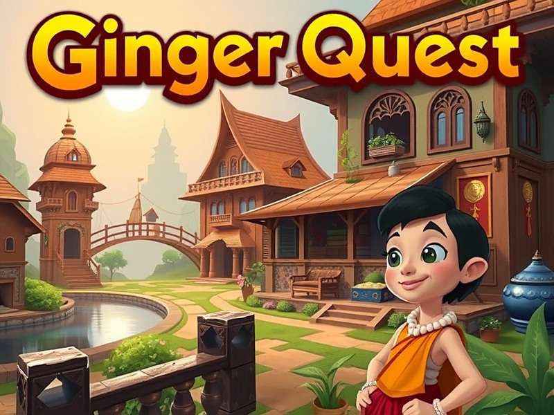 Ginger Quest game cover showing main character in traditional Indian village